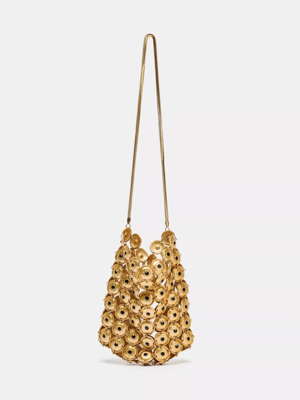 Zara Gold Circular Beaded Mini Shoulder Bag - Picture 2 of 3